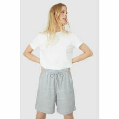 Mantaray Tie Waist Chambray Linen Blend Short For Female -Cheap Mantaray Store unnamed file 1674