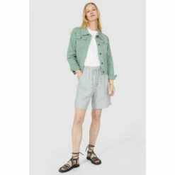 Mantaray Tie Waist Chambray Linen Blend Short For Female -Cheap Mantaray Store unnamed file 1675