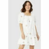 Mantaray Floral Embroidered Smock Dress For Female