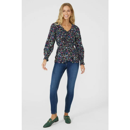 Mantaray Ditsy Print Ruched Detail Blouse For Female 2 Mantaray Ditsy Print Ruched Detail Blouse For Female - Image 2