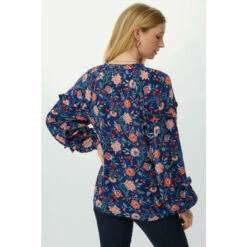 Mantaray Leafy Floral Print Frill V Neck Crepe Top For Female -Cheap Mantaray Store unnamed file 1704