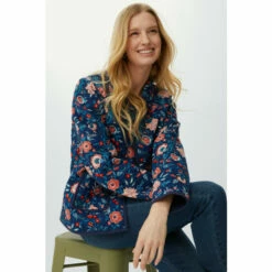 Mantaray Leafy Floral Print Collar Quilted Jacket For Female -Cheap Mantaray Store unnamed file 1711