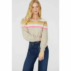 Mantaray Zig Zag Fair Isle V Neck Jumper For Female