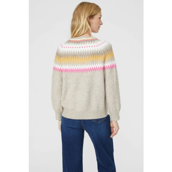 Mantaray Zig Zag Fair Isle V Neck Jumper For Female 4 Mantaray Zig Zag Fair Isle V Neck Jumper For Female - Image 4