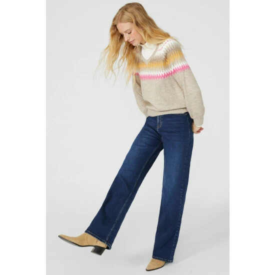 Mantaray Zig Zag Fair Isle V Neck Jumper For Female 5 Mantaray Zig Zag Fair Isle V Neck Jumper For Female - Image 5