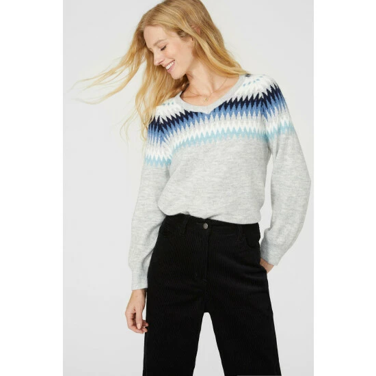 Mantaray Zig Zag Fair Isle V Neck Jumper For Female 7 Mantaray Zig Zag Fair Isle V Neck Jumper For Female - Image 7