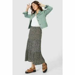 Mantaray Spot Print Tiered Skirt For Female -Cheap Mantaray Store unnamed file 1809