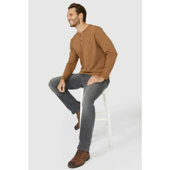 Mantaray Ls Slub Y-neck T-shirt For Male 2 Mantaray Ls Slub Y-neck T-shirt For Male - Image 2