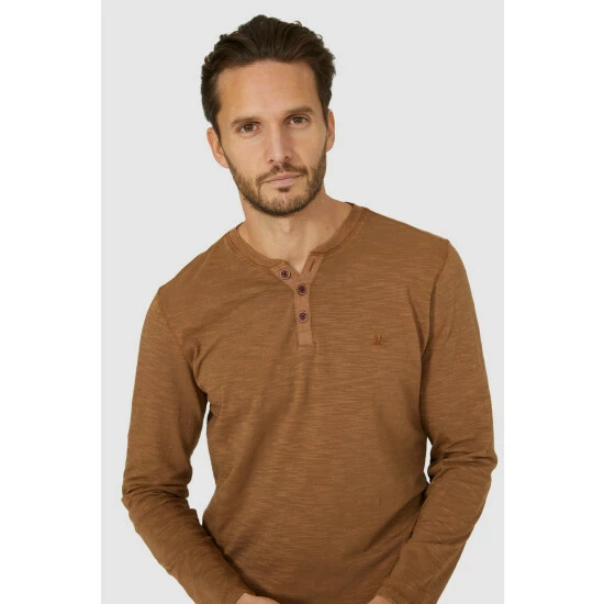Mantaray Ls Slub Y-neck T-shirt For Male 3 Mantaray Ls Slub Y-neck T-shirt For Male - Image 3