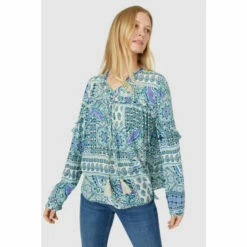 Mantaray Patchwork Paisley Crepe Top For Female -Cheap Mantaray Store unnamed file 1822