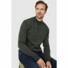Mantaray Reverse Stitch Button Neck Turtle Jumper For Male
