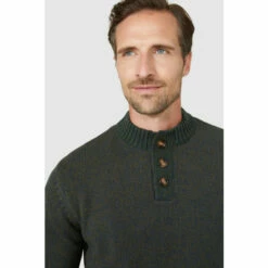 Mantaray Reverse Stitch Button Neck Turtle Jumper For Male -Cheap Mantaray Store unnamed file 1837