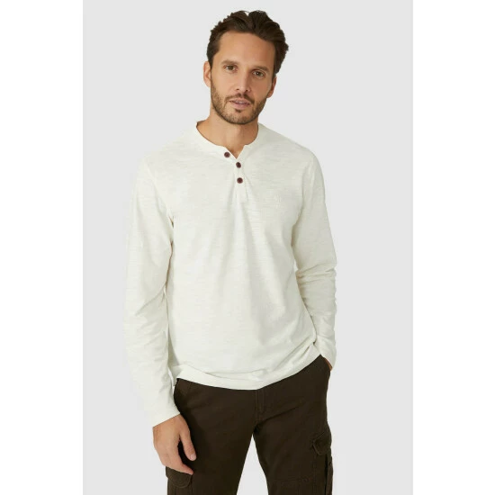 Mantaray Ls Slub Y-neck T-shirt For Male 8 Mantaray Ls Slub Y-neck T-shirt For Male - Image 8