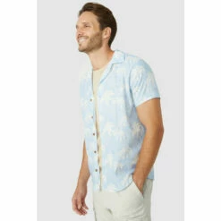 Mantaray Palm Tree Printed Shirt For Male