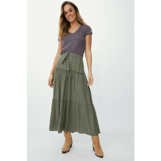 Mantaray Ditsy Print Tiered Midi Skirt For Female 1 Mantaray Ditsy Print Tiered Midi Skirt For Female