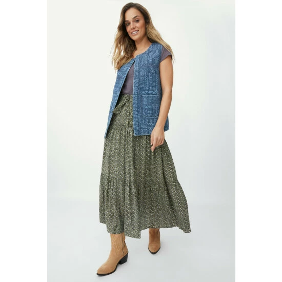 Mantaray Ditsy Print Tiered Midi Skirt For Female 5 Mantaray Ditsy Print Tiered Midi Skirt For Female - Image 5