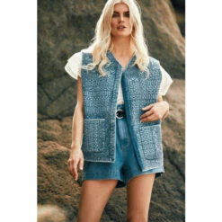 Mantaray Chambray Quilted Gilet With Belt For Female -Cheap Mantaray Store unnamed file 1977