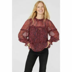 Mantaray Printed Blouse With Ruffle Details For Female