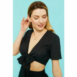 Mantaray Broderie Wrap Front Top For Female