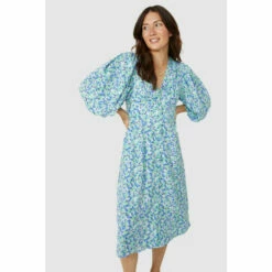 Mantaray Button Front Ditsy Floral Midi Dress For Female