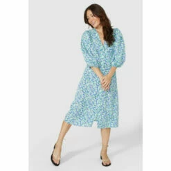 Mantaray Button Front Ditsy Floral Midi Dress For Female -Cheap Mantaray Store unnamed file 2045