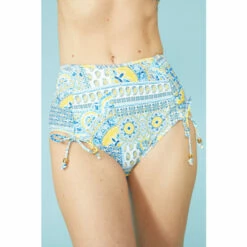 Mantaray Tile Print High Waisted Bikni Bottom For Female -Cheap Mantaray Store unnamed file 2102