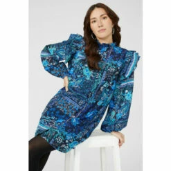 Mantaray Printed Tunic Dress With Frill Detail For Female -Cheap Mantaray Store unnamed file 2143