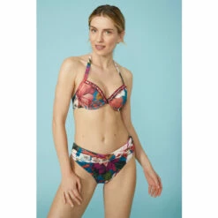 Mantaray Bold Floral Halter Bikini Top For Female