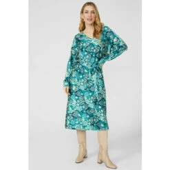 Mantaray Printed Batwing V Neck Dress For Female