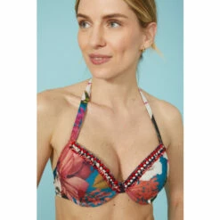 Mantaray Bold Floral Halter Bikini Top For Female -Cheap Mantaray Store unnamed file 219