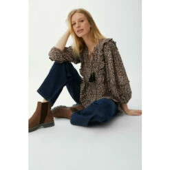 Mantaray Ruffle Detail Ditsy Print Square Neck Top For Female -Cheap Mantaray Store unnamed file 2208