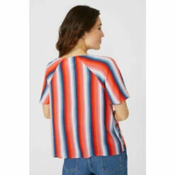 Mantaray Floral Embroidered Multi Stripe V Neck Top For Female -Cheap Mantaray Store unnamed file 2231