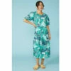 Mantaray Tropical Pleat Sleeve Tiered Midi Dress For Female