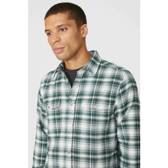Mantaray Brushed Mini Check Button Down For Male 2 Mantaray Brushed Mini Check Button Down For Male - Image 2