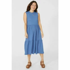 Mantaray Tiered Midi Dress For Female -Cheap Mantaray Store unnamed file 2292