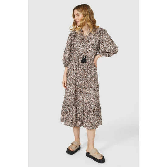 Mantaray Ruffle Detail Ditsy Print Tiered Midi Dress For Female 6 Mantaray Ruffle Detail Ditsy Print Tiered Midi Dress For Female - Image 6