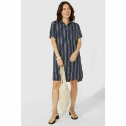 Mantaray Striped Button Through Shirt Dress For Female -Cheap Mantaray Store unnamed file 2329