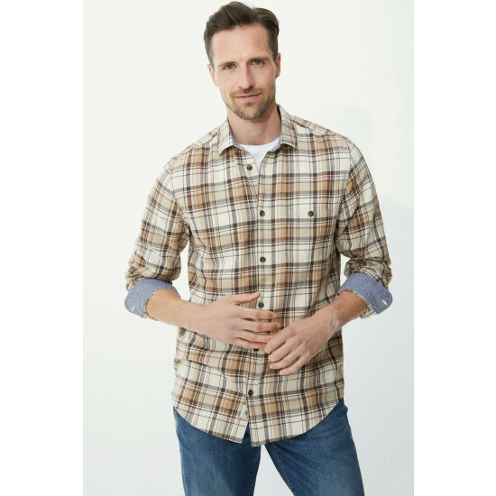 Mantaray Taupe Check For Male 2 Mantaray Taupe Check For Male - Image 2