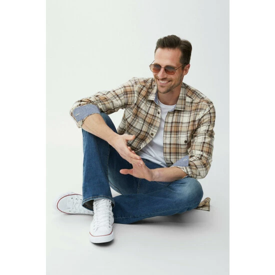 Mantaray Taupe Check For Male 5 Mantaray Taupe Check For Male - Image 5