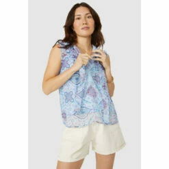 Mantaray Sleeveless Frill Yoke Motif Print Top For Female -Cheap Mantaray Store unnamed file 2354