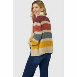 Mantaray Chunky Nep Stripe Edge To Edge Cardigan For Female -Cheap Mantaray Store unnamed file 2370