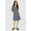 Mantaray Circle Jacquard Notch Neck Tunic Dress For Female