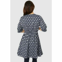 Mantaray Circle Jacquard Notch Neck Tunic Dress For Female -Cheap Mantaray Store unnamed file 2375
