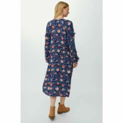 Mantaray Leafy Floral Frill V Neck Midi Crepe Dress For Female -Cheap Mantaray Store unnamed file 2380