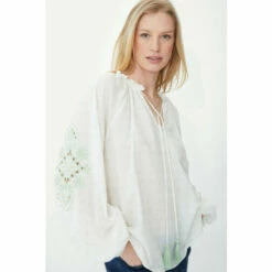 Mantaray Embroidered Sleeve Spot Dobby Top For Female -Cheap Mantaray Store unnamed file 2391