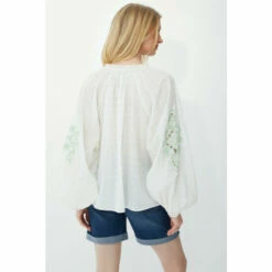 Mantaray Embroidered Sleeve Spot Dobby Top For Female -Cheap Mantaray Store unnamed file 2392