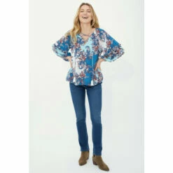 Mantaray Paisley Print Frill Detail Cross Tie Neck Top For Female -Cheap Mantaray Store unnamed file 2400