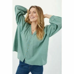 Mantaray Puff Sleeve Embroidered Textured Stripe Top For Female -Cheap Mantaray Store unnamed file 2405