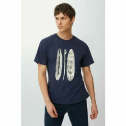 Mantaray Long Beach Surfboard Printed Tee For Male
