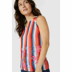 Mantaray Sleeveless Embroidered Stripe V Neck Top For Female -Cheap Mantaray Store unnamed file 2447